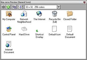 Blue Curve icons: Red Hat Linux 8.0