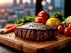 A juicy steak