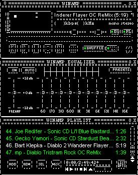 Black Winamp ASCIIified