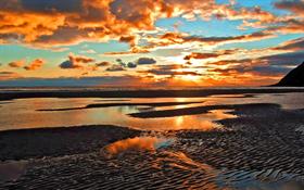 sunset over beach