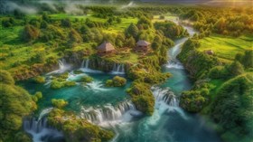 4K Scenic Waterfalls