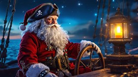 4K Pirate Santa