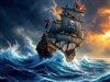 4K Pirate Ship Storm