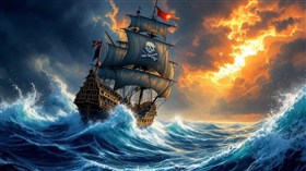 4K Pirate Ship Storm