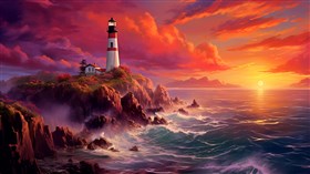 4K Lighthouse Sunset3