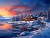 4K Winter Cabin River