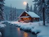 4K Winter River Cabin by: AzDude