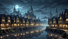 4k fantasy town by river
