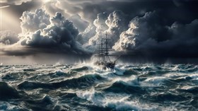 Frigate in Heavy Seas