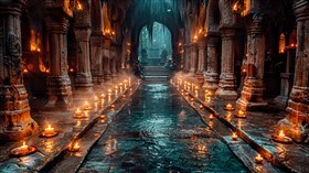 4K Castle Fire Pool