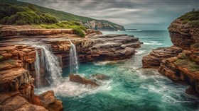 4K Sea Cove Falls