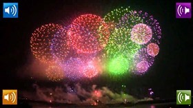 Rainbow Fireworks w Sound Effects