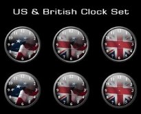 US & British Clock Set