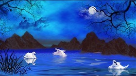 Moonlit Swans LV