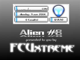 Alien White on White Digital Clock