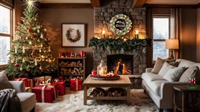 Cozy Christmas Great Room