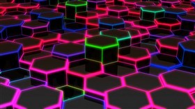 4K HD Neon Hexagon 2pk