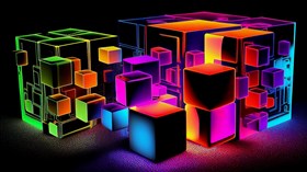 4K Neon Cubed