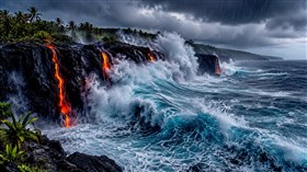 4K Lave Falls Splash
