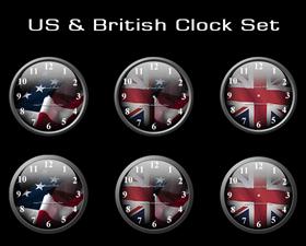 US & British Clock Set