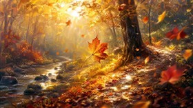 a golden autumn forest 