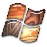 Windows Vista Logo glass over wood 2007