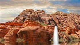 Redrock Flashflood Waterfall