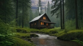 Rainy Woods Cabin