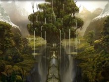 waterfall off a tree